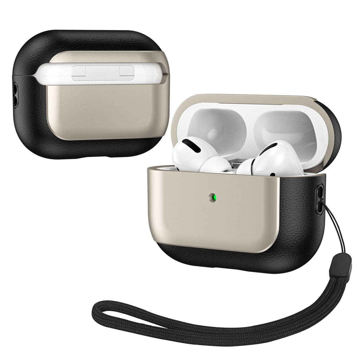 For Apple AirPods Pro Earphone Case Electroplating Protective Cover with Lanyard For Apple AirPods Pro Earphone Case Electroplating Protective Cover with Lanyard